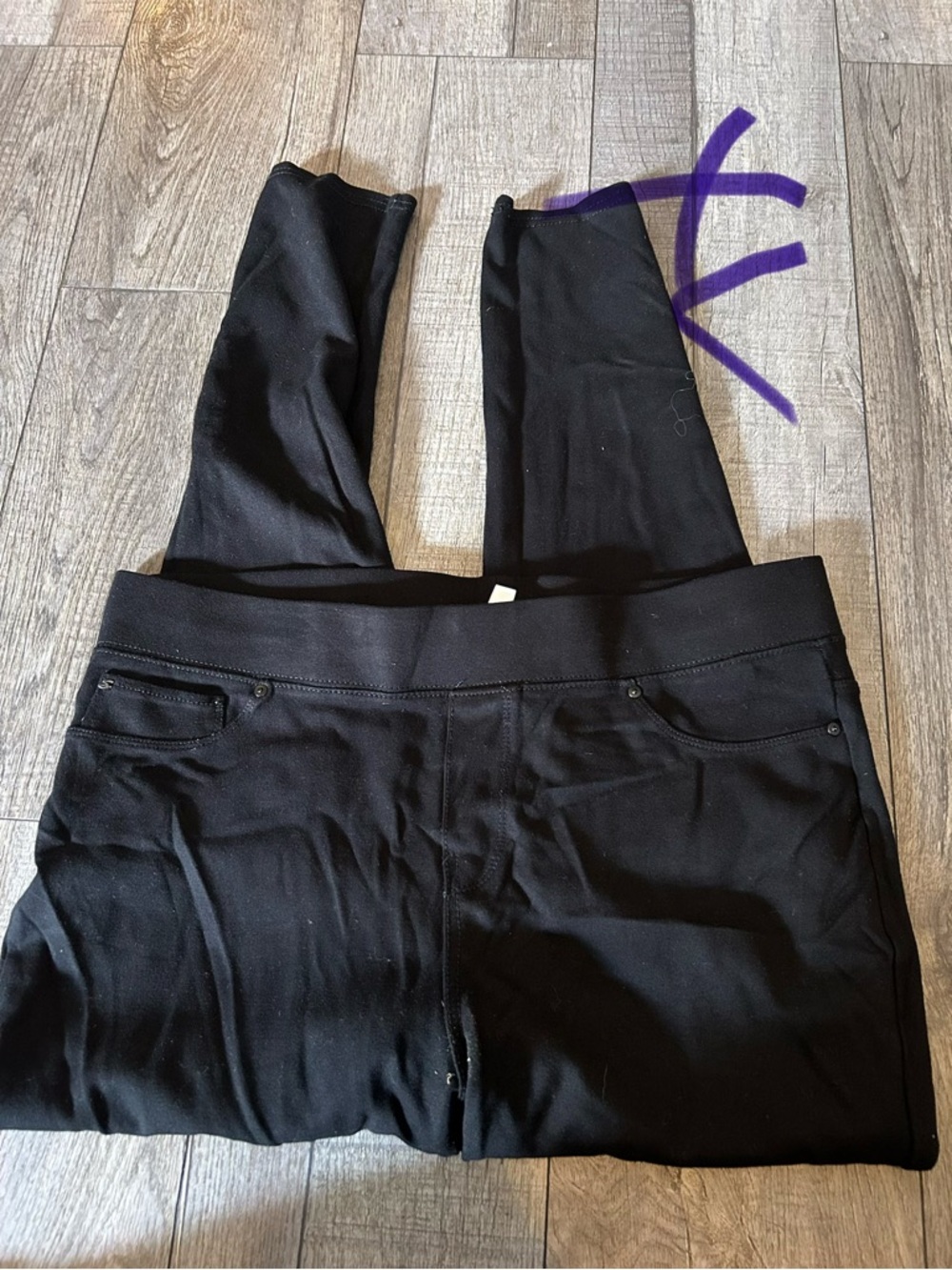 SPANX Black Ponte Pull-On Leggings with Faux Pocket Detail